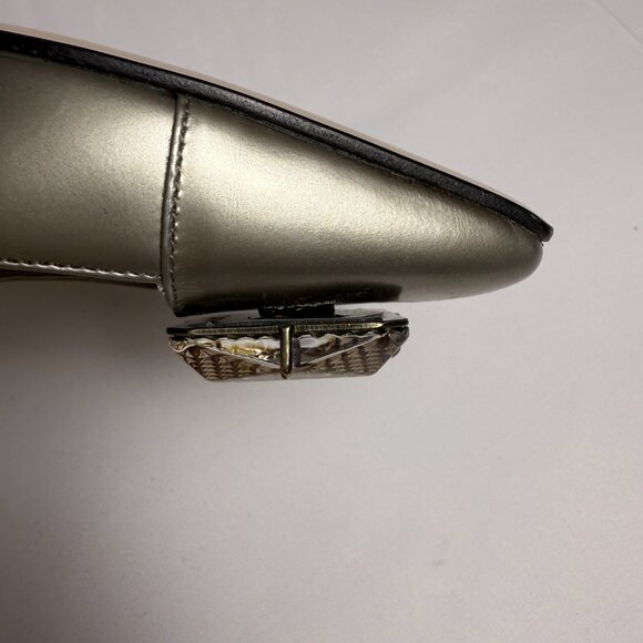 Ferragamo | Size 8 | Metallic Grey (Gunmetal) Megan Block Heeled Pumps - Picture 12 of 12